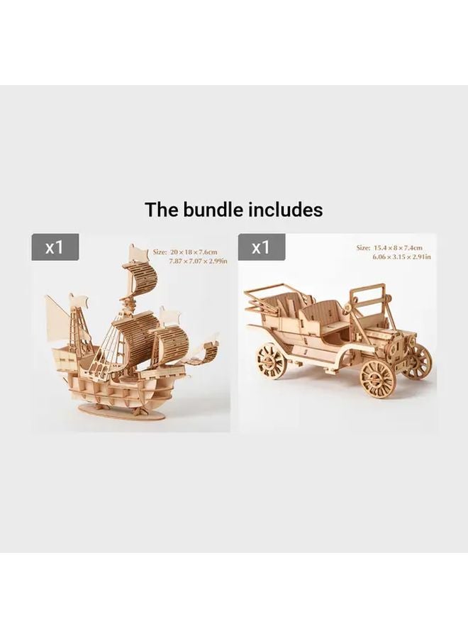 3D DIY Wooden Puzzle Model Handmade Mechanical Toy Building Game Assemble Sailboat Model Gift For Children Adult Teenager - Image 1