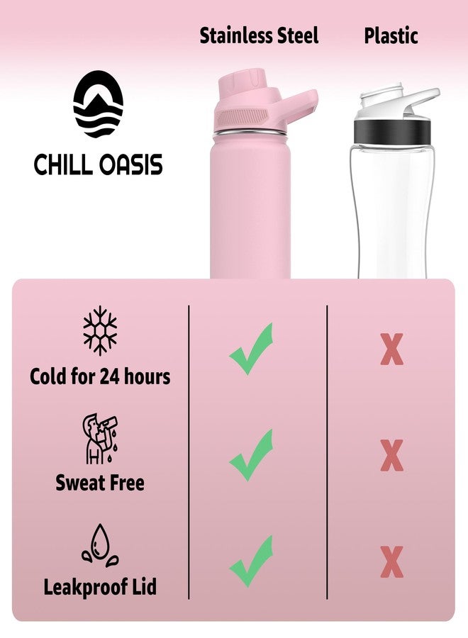 Chill Oasis Water Bottle | Fits Cirkul Water Bottle | BPA Free, Leak Proof, Insulated Stainless Steel, Dishwasher Safe (Pink, 12oz) - Image 4