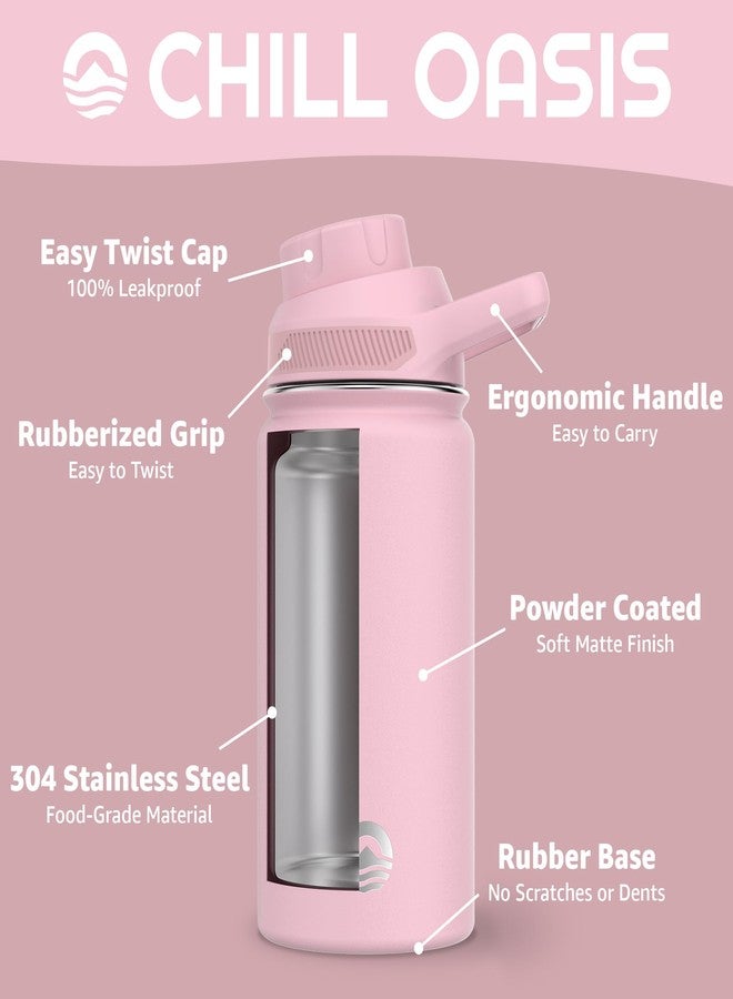 Chill Oasis Water Bottle | Fits Cirkul Water Bottle | BPA Free, Leak Proof, Insulated Stainless Steel, Dishwasher Safe (Pink, 12oz) - Image 3