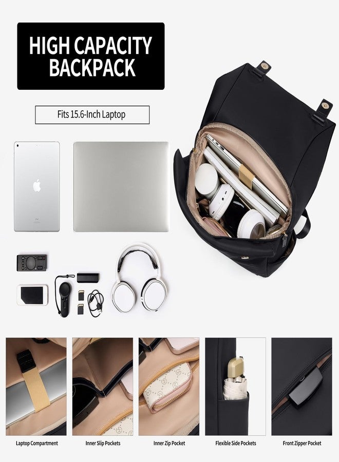 GOLF QUALITY Women Laptop Backpack Travel Commute College Commute College Fit 15.6", Elegant Black, 15.6 inch, Casual - Image 3