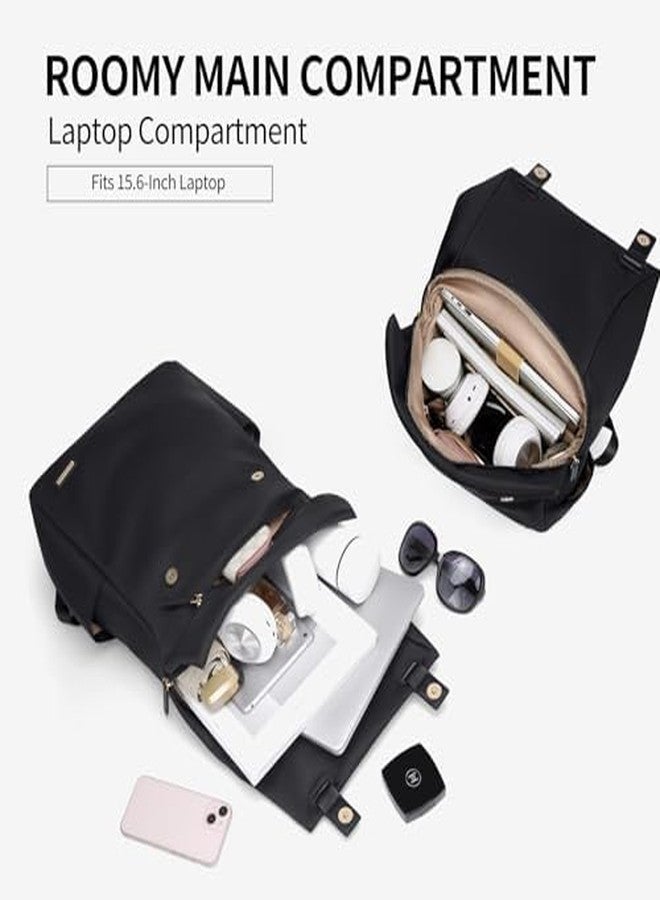 GOLF QUALITY Women Laptop Backpack Travel Commute College Commute College Fit 15.6", Elegant Black, 15.6 inch, Casual - Image 4