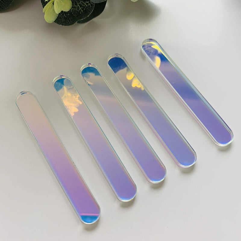 CHENRUI 50 Pcs Mini Neon Acrylic Cakesicle Popsicle Sticks for Ice Creamsicle Candy Apple (Rainbow AB) - Image 1