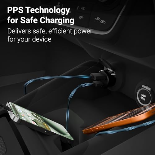 Zebronics 30W Car Charger with Dual-Output - Type-C & USB, Compact Design, PPS Tech, Rapid Charging, 1m Type-C Cable, Compact Size, for Smartphones, iPhones, Tablets, Earbuds (CC30) Black - Image 5