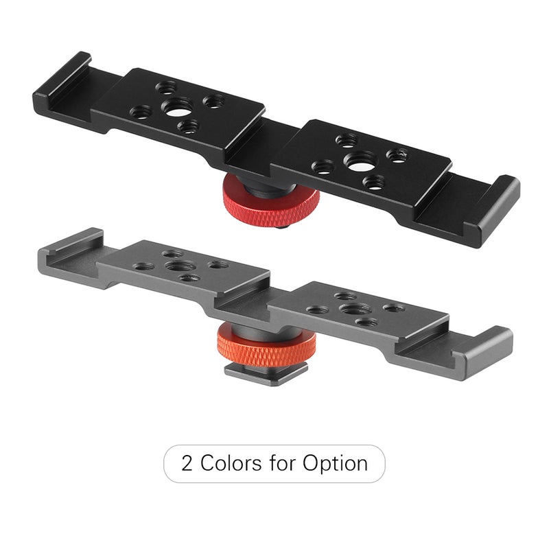 Aluminum Triple Cold Shoe Mount Plate Bracket for Camera Microphone LED Light Mounting - Image 4