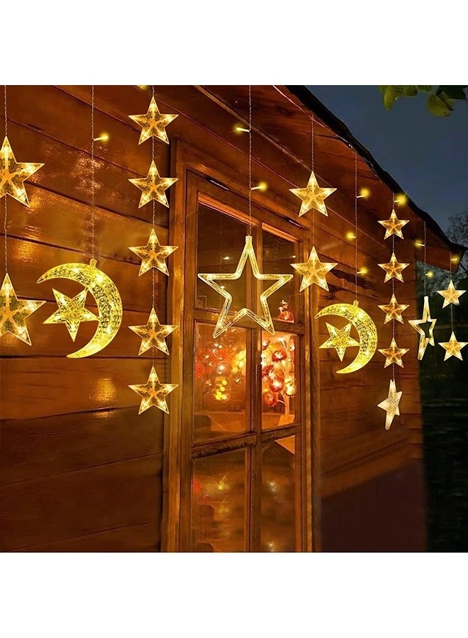 NIBEMINENT Ramadan Decorations Star Moon Lights with Remote Control & Battery Case Ramadan Decorations for Home Holiday Ramadan Wedding Party, Warm White  - Image 3