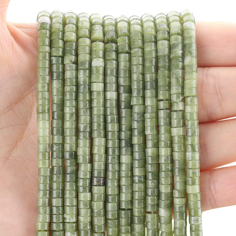 150PCs Natural African Transvaal Jade Spacer Beads Loose Semi Precious Flat Round Gemstone Heishi Disc Stone Beads for Beading Jewelry Making 4mm2mm 38cm