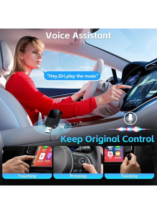 كيبول محول وايرلس 2 في 1 لسيارة CarPlay و Android Auto، ترقية 2025 لمحول Android Auto وايرلس بسرعة وثبات 5Ghz WiFi و Bluetooth لهواتف iPhone iOS 12+/ Android 11+ - Image 5