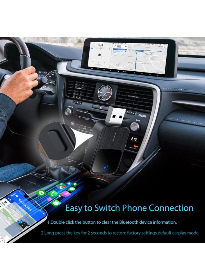 كيبول محول وايرلس 2 في 1 لسيارة CarPlay و Android Auto، ترقية 2025 لمحول Android Auto وايرلس بسرعة وثبات 5Ghz WiFi و Bluetooth لهواتف iPhone iOS 12+/ Android 11+ - Image 3