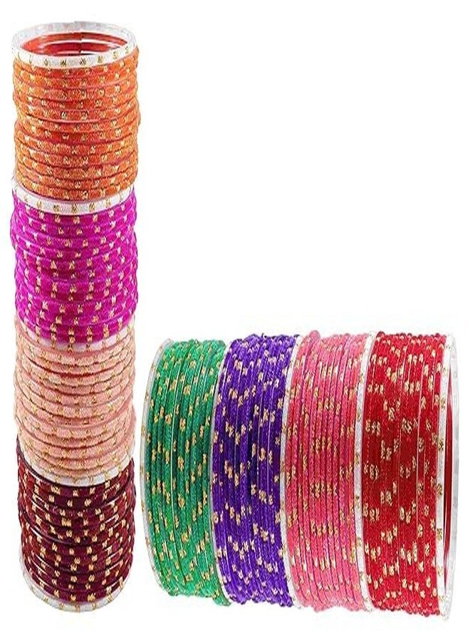 BANGLESKART مجموعة أساور زجاجية أنيقة من بانغلسكارت للنساء والفتيات، مزينة بخرز كريستالي وزركونيا مكعبة لامعة. طقم أساور زجاجية فاخرة مناسب لحفلات الزفاف والمناسبات اليومية والاحتفالات. - Image 3