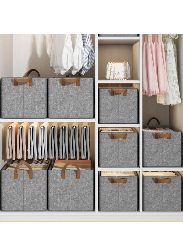 DUNISO 6 Pack Wardrobe Clothes Organizer, Foldable Jeans Closet Storage Basket, Clothes Drawer Organizer, Fabric Storage Box Organizer with Steel Frame, Stackable Shelf Storage Basket - Image 3