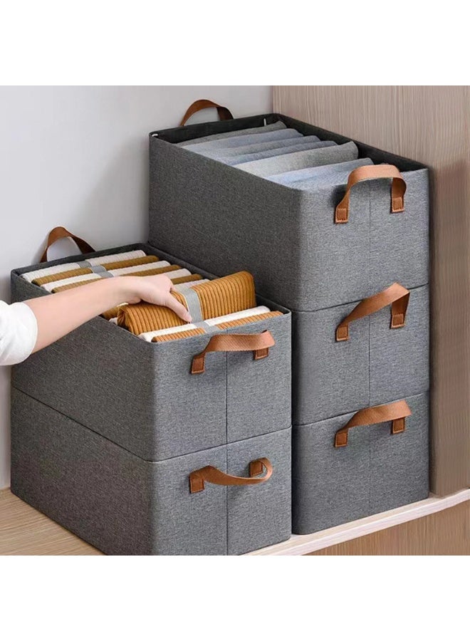 DUNISO 6PCS Large Foldable Closet Storage Organizer Bins Storage Containers for Organizing Clothing, Jeans, Toys, Books, Shelves - Image 2