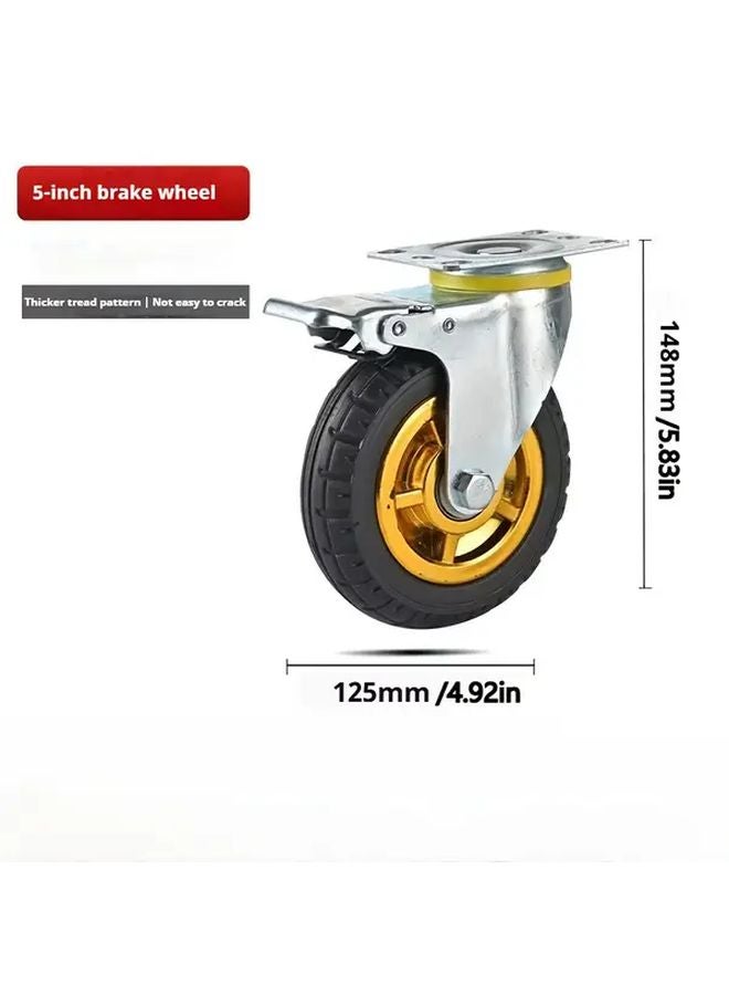 4Pcs 3 Inch Industrial Rubber Wheels Heavy Duty Casters 2 Directional 2 Universal - Image 5