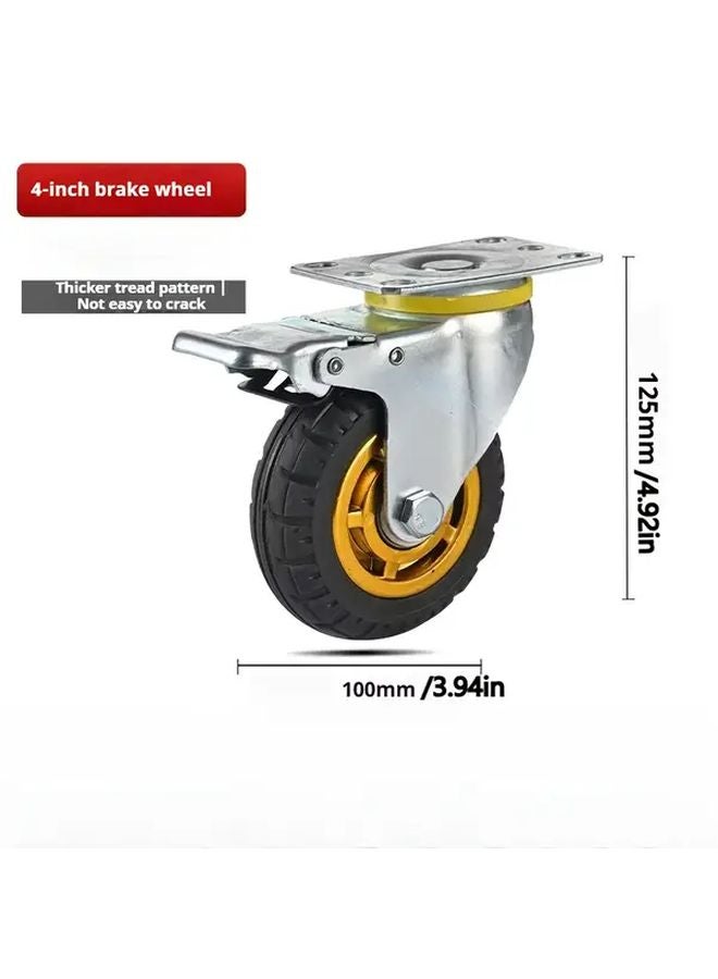 4Pcs 3 Inch Industrial Rubber Wheels Heavy Duty Casters 2 Directional 2 Universal - Image 4