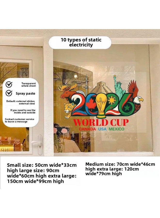 2026 World Cup Theme Scene Decoration Atmosphere Setup –Specifications: Small   Color Classification: SJB04  010 Transparent Static Electricity - Image 1