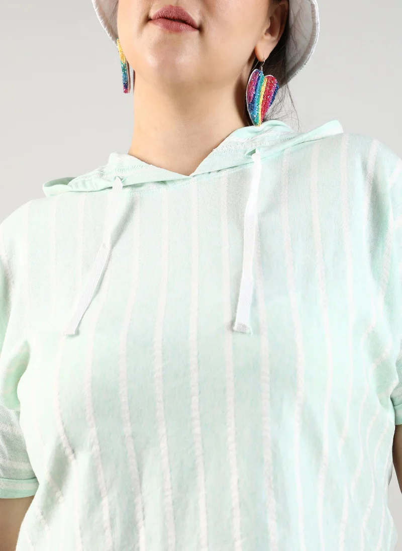 Instafab Plus Pinstripe Top