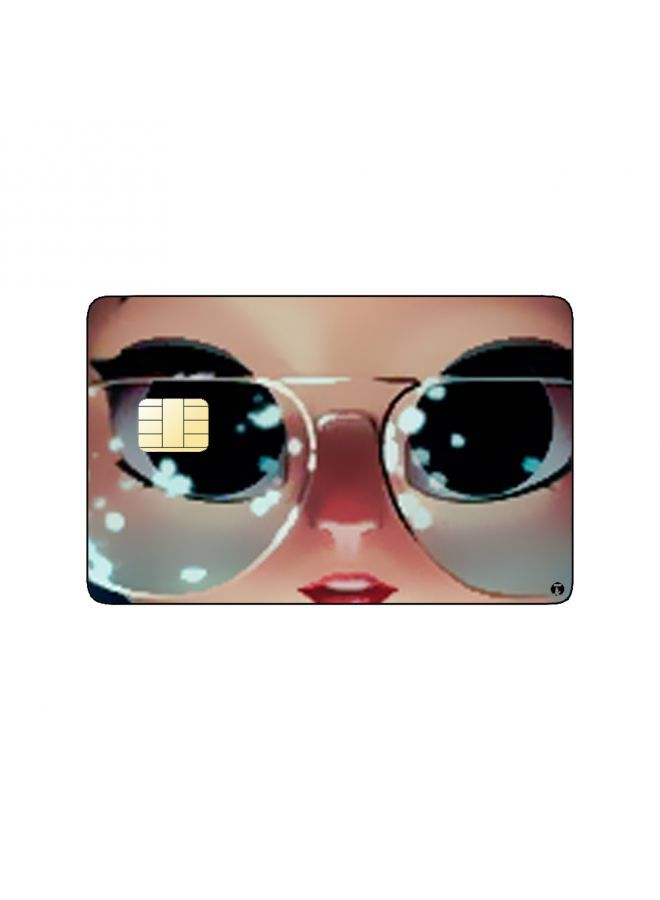 RKN PRINTED BANK CARD STICKER Cute Anime Girl With Glasses - Image 1