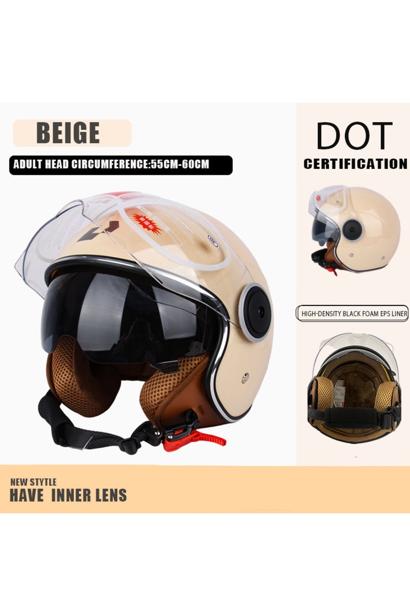 إيروريكس خوذة دراجة نارية مفتوحة الوجه بتصميم كلاسيكي معتمد من وزارة النقل الأمريكية (DOT) طراز 706-S4، خوذة ريترو 3/4، خوذة كروز كاسكو سي