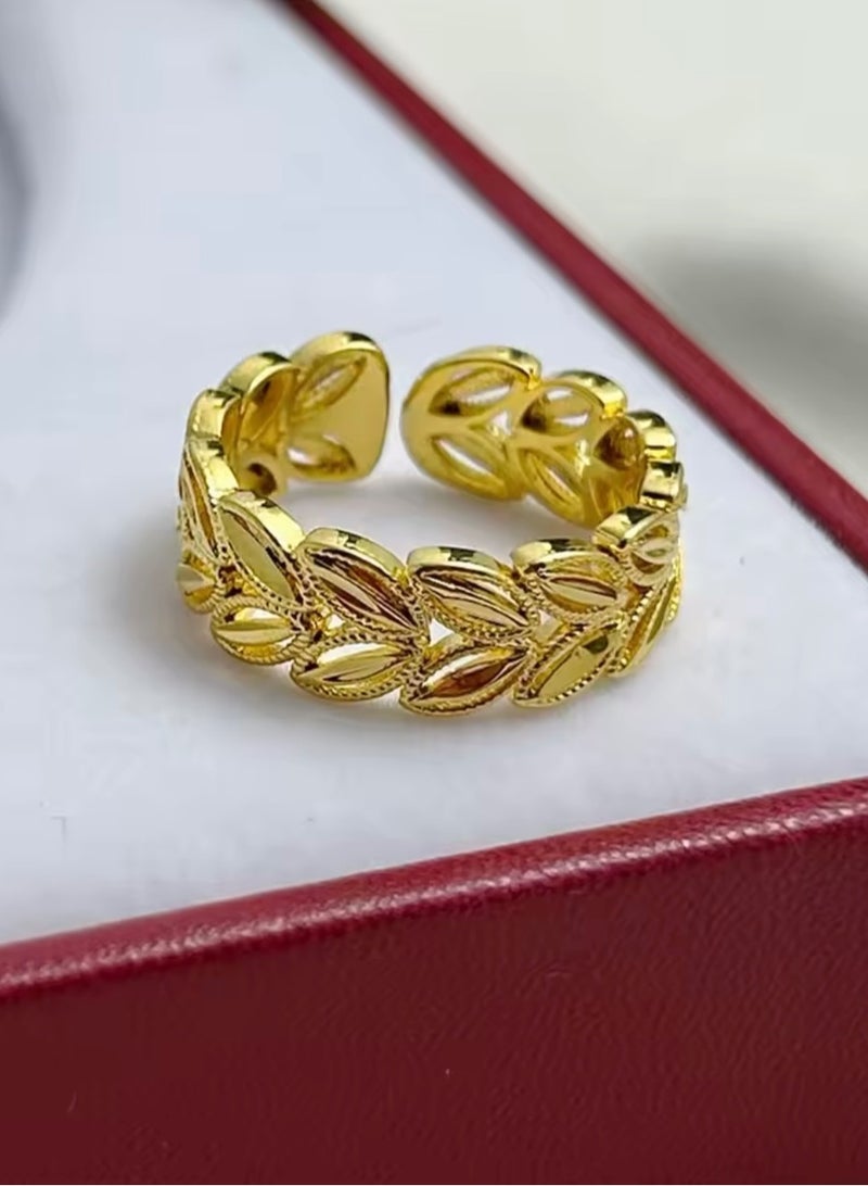21k Gold Plated Ring For Women One Size
