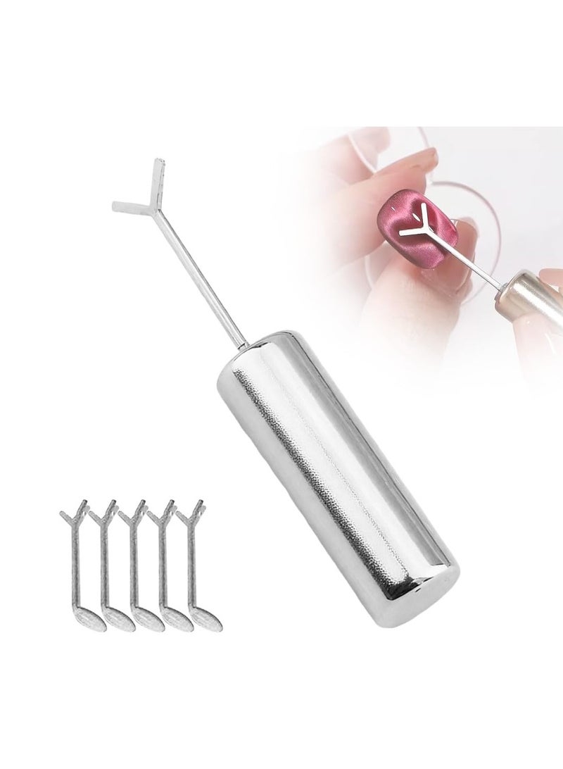 عام مغناطيس قلب لطلاء جل عين القطة، أداة فنية مغناطيسية للأظافر لتأثير عين القطة المذهل، طقم مانيكير مع عصي توجيه على شكل حرف Y، مغناطيس أظافر للاستخدام في المنزل والصالون - Image 1