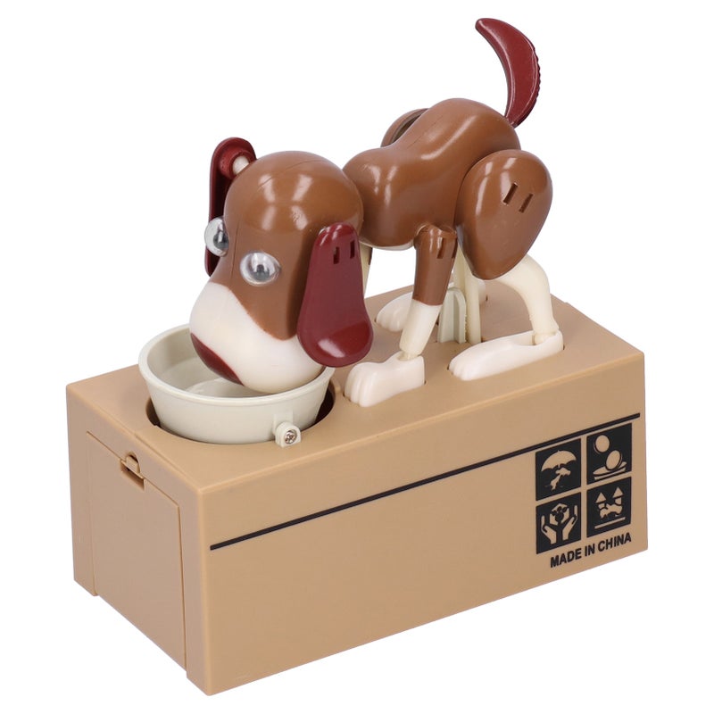 Puppy Piggy Bank: ABS Material Lightweight Durable - Cute Interactive Coin Licking Design Money Box for Kids Home Office Desk Decoration - Image 1