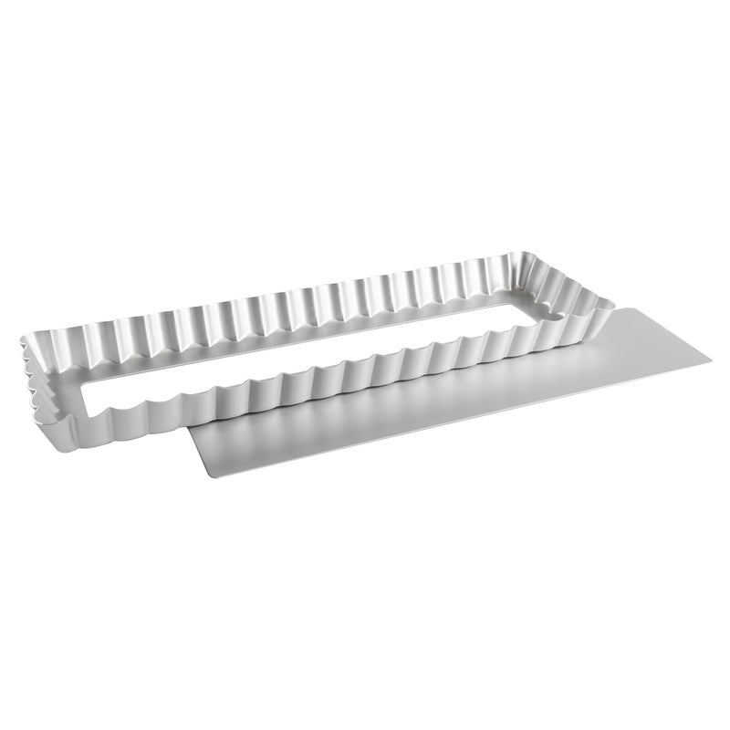 Fat Daddio's PFT-1375 Rectangle Fluted Tart Pan, 13.75 x 4.25 Inch - Image 1