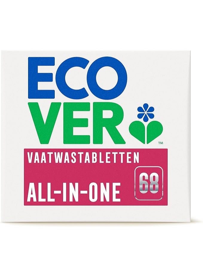 Ecover All-In-One Dishwasher Tablets Lemon & Mandarin (Pack of 68/1.36 kg)
