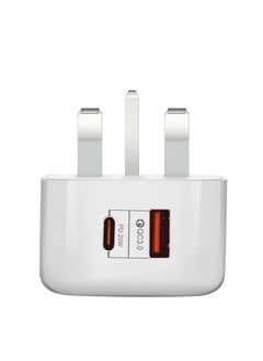 Generic 3X Faster Charger for Saudi Heat - Dual Port 20W/18W Phone Adapter, iPhone & Samsung Safe Charging in 45℃, Compact Design (White)  - Image 2