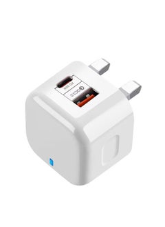 Generic 3X Faster Charger for Saudi Heat - Dual Port 20W/18W Phone Adapter, iPhone & Samsung Safe Charging in 45℃, Compact Design (White)  - Image 3