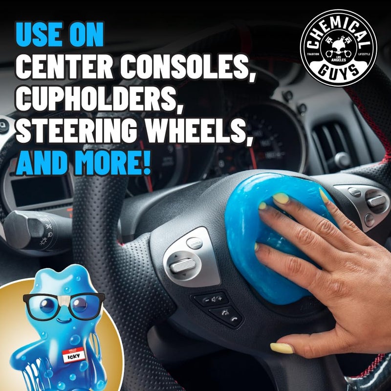Chemical Guys Sticky Icky Car Cleaning Gel, Green Apple, Interior Car Cleaner, Reusable Automotive Crevice & Interior Dust Cleaner for Air Vents, Consoles, Cup Holders & Keyboards, 4 Pack (100g Each) - Image 5