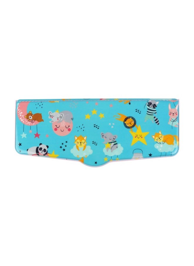 SMILY KIDDOS Smily Kiddos Multi Functional Pop Out Pencil Box for Kids Stationery for Children | 24.5 x 4 x 10cm | - Rainbow Animals - Teal Blue  - Image 5