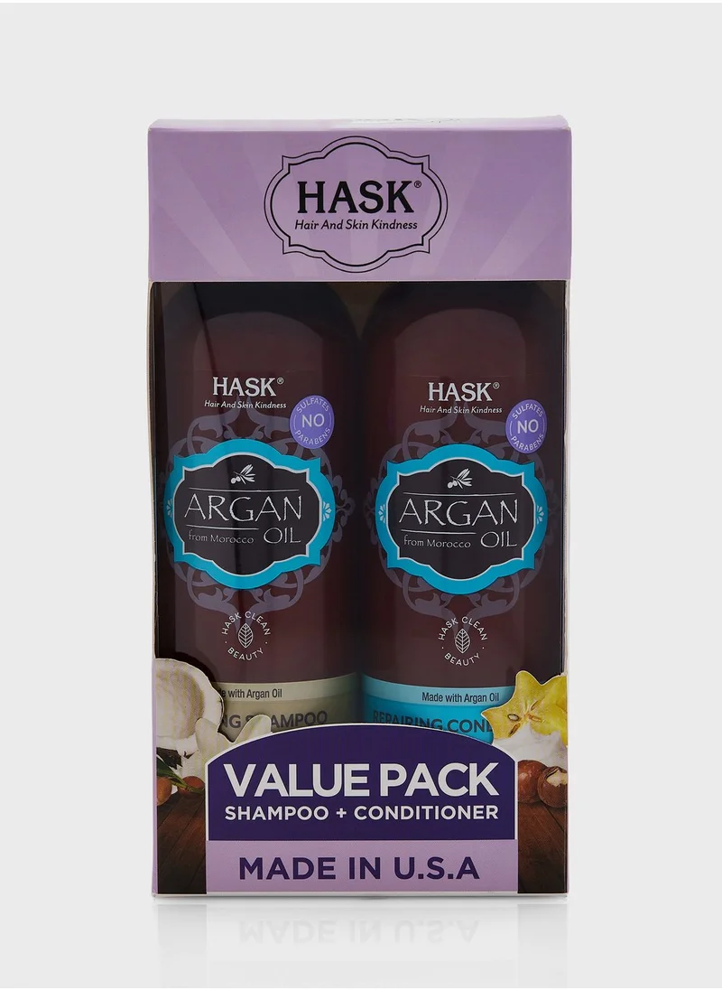 HASK Argan Shampoo + Conditioner 355Ml Value Pack