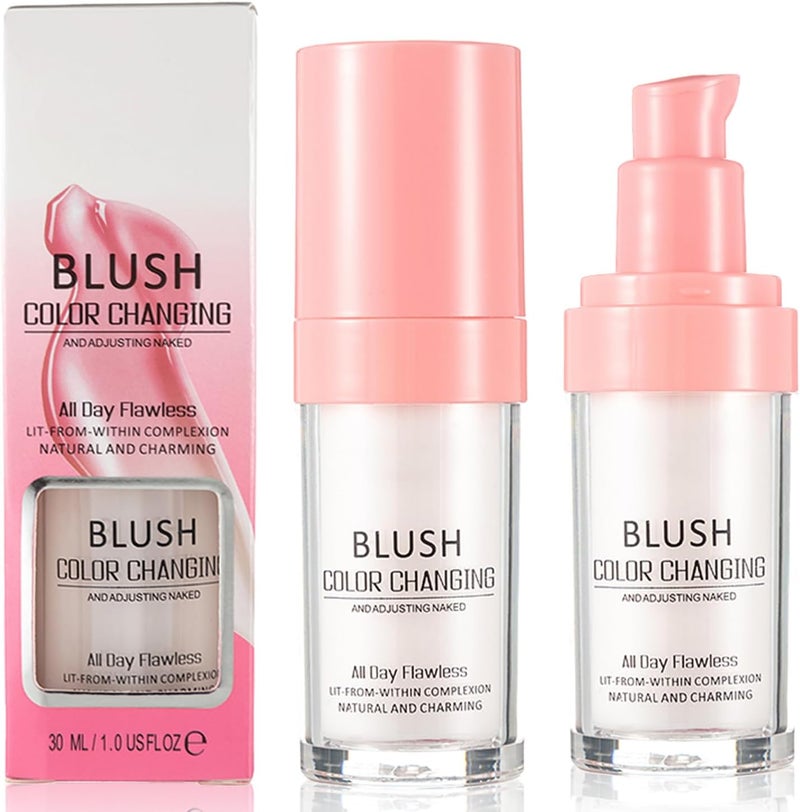 2Pcs Blush Colour ChangingTemperature Changing Liquid Blush for Mature SkinLong Lasting Waterproof for Face Makeup