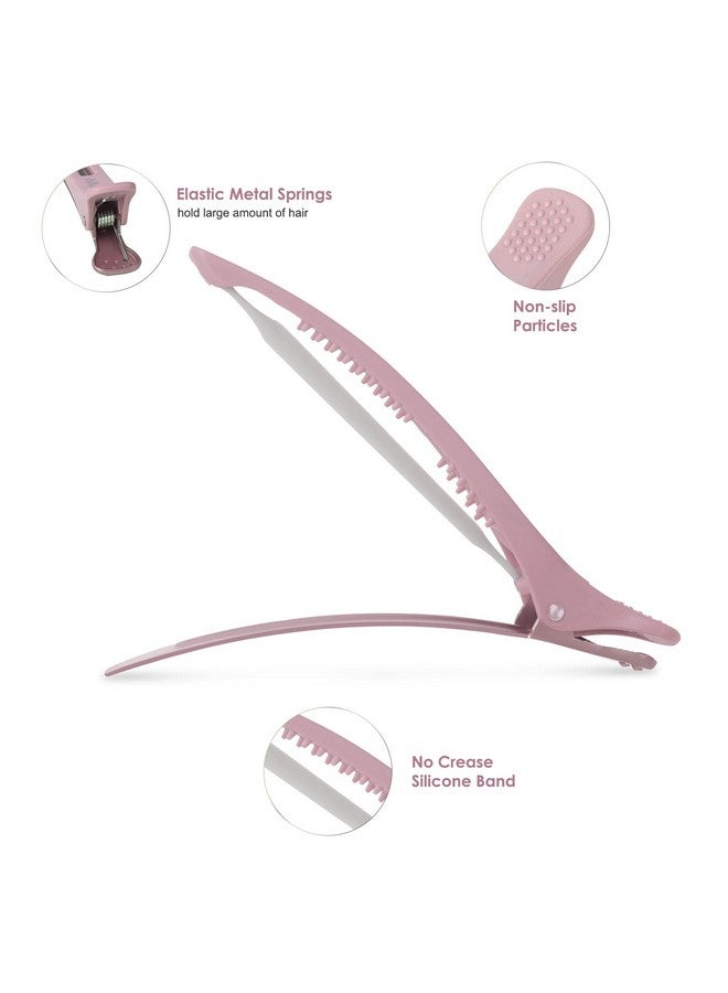 AIMIKE 6Pcs Professional Hair Clips For Styling Sectioning Antislip Notrace Duck Billed Hair Clips With Silicone Band Salon And Home Hair Cutting Clips For Hairdresser Women Men 4.3” Long - Image 3