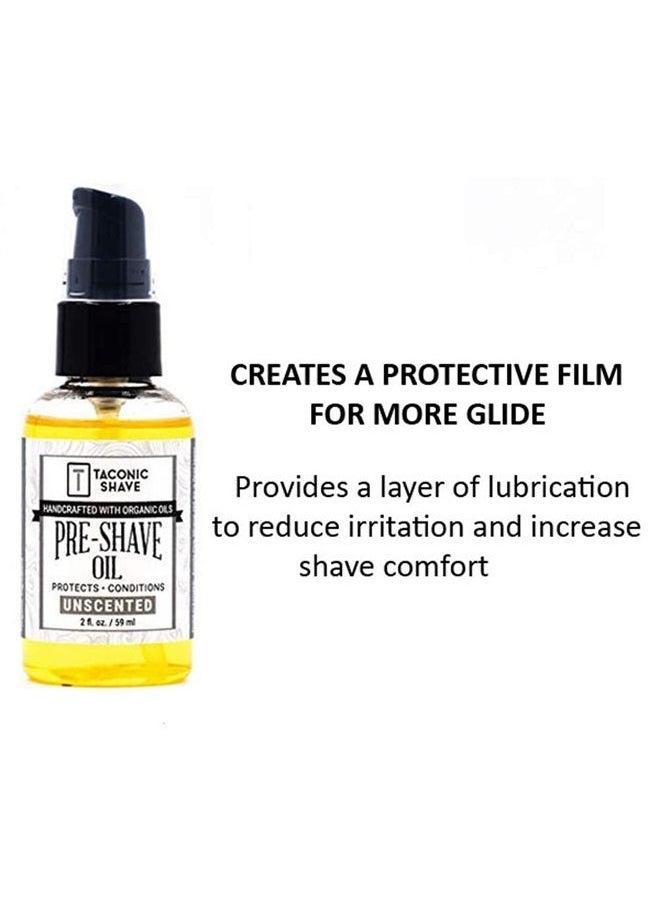 taconic shave Premium Natural Pre-Shave Oil (2 oz.) – Unscented – Protects Against Irritation and Razor Burn when Shaving with a Cartridge, Safety or Straight Razor  - Image 1
