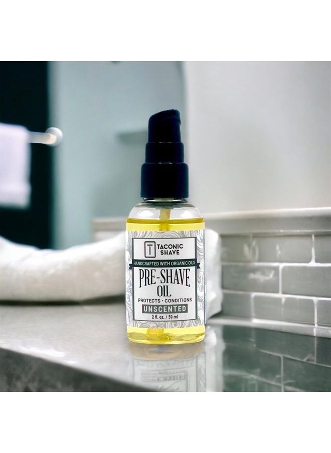 taconic shave Premium Natural Pre-Shave Oil (2 oz.) – Unscented – Protects Against Irritation and Razor Burn when Shaving with a Cartridge, Safety or Straight Razor  - Image 2