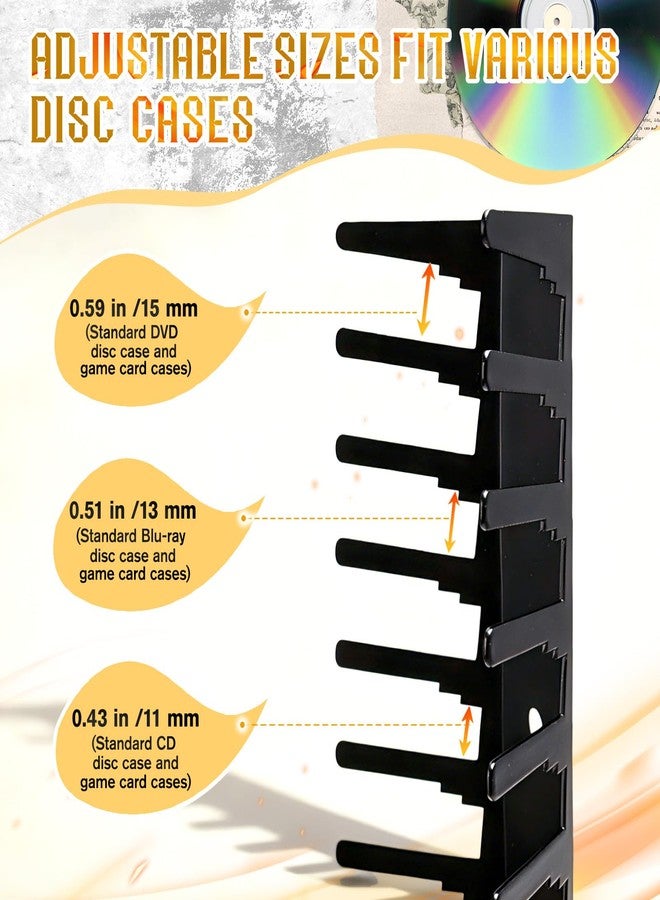 Primst 4 Pack Metal Video Game Disc Rack Tower - 72 Compartments Wall Mount Organizer Shelf for DVD & Game Disc Storage - Image 3