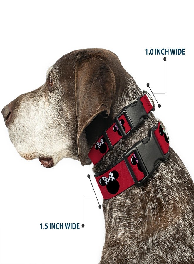 Buckle Down Buckle-Down Minnie Mouse Silhouette Red/Black/Polka Dot Plastic Clip Collar, Large/15-26" - Image 2