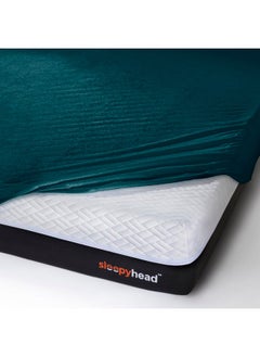 Sleepyhead Sleepyhead Bamboo Feel Terry Waterproof Mattress Protector; (72" x 48" Inches Double Size; Deep Teal)  - Image 5