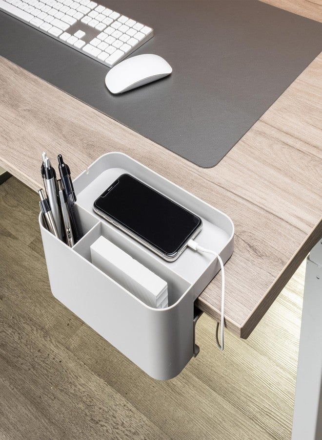 deflecto Standing Desk Large Desk Organizer, Two Sections, 9 x 6.17 x 3.5, Gray - Image 4