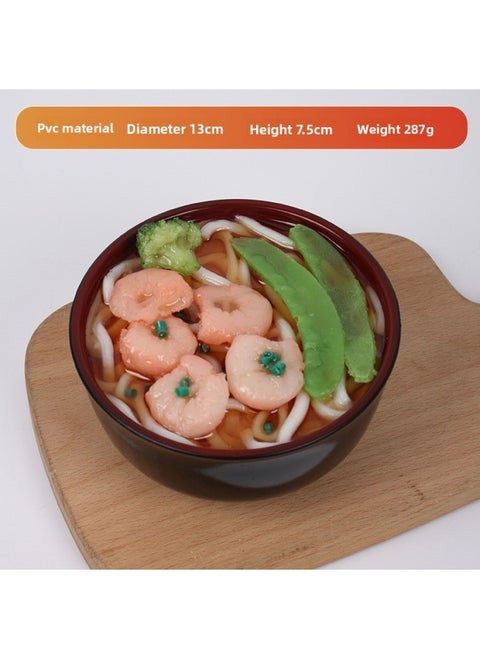 1:1 Simulation Food Model Piggy Bank Simulation Japanese-style Ramen Bowl Ornaments Large Bowl Soup Noodles Udon Noodles Piggy Bank-Color:Shrimp Bean Noodles