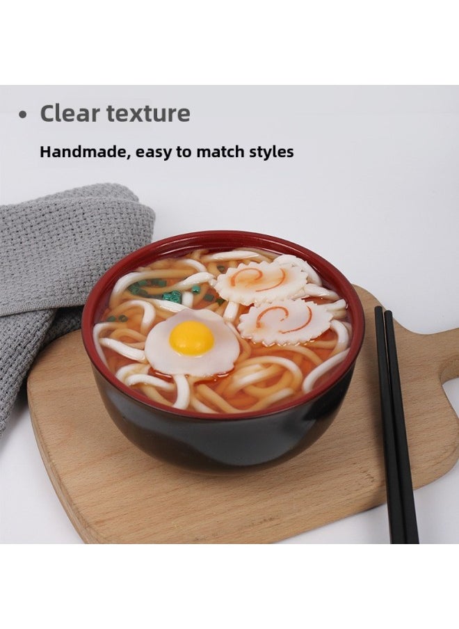 null - 1:1 Simulation Food Model Piggy Bank Simulation Japanese-style Ramen Bowl Ornaments Large Bowl Soup Noodles Udon Noodles Piggy Bank-Color:Shrimp Bean Noodles - Image 1