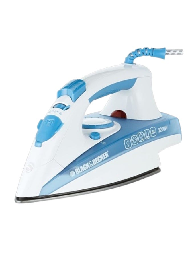 بلاك آند ديكر مكواة بخار بلاك آند ديكر 2200 واط، X2000 - أزرق وأبيض  - Image 1