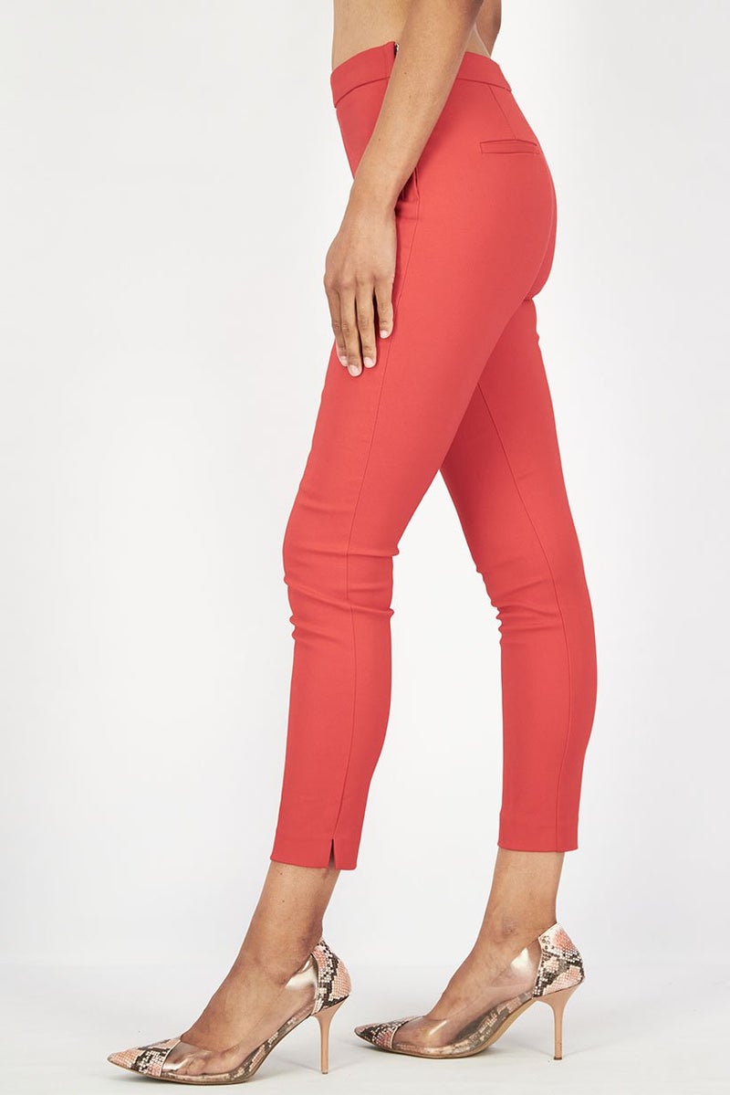 Stradivarius Women Regular Fit Solid Pants, Red - Image 3