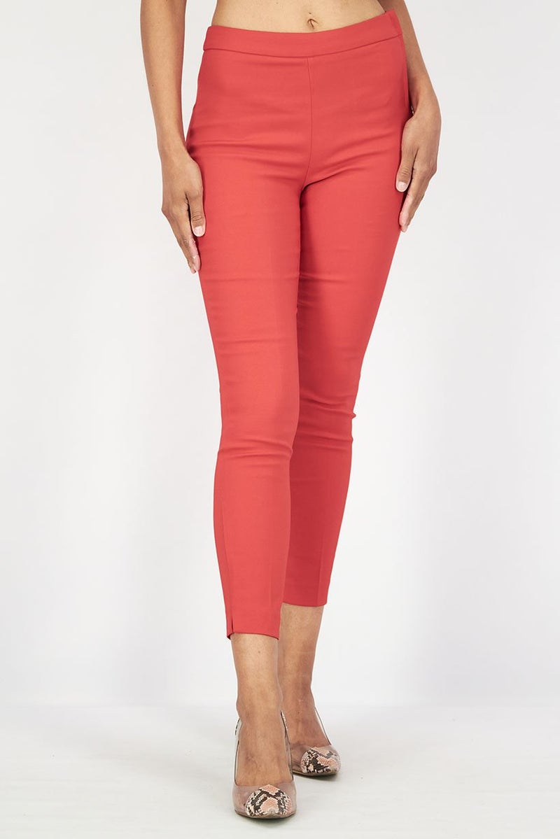 Stradivarius Women Regular Fit Solid Pants, Red - Image 1