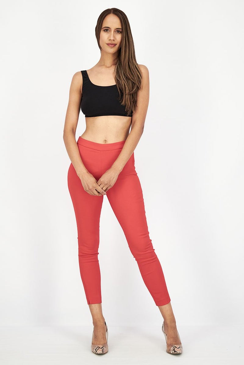 Stradivarius Women Regular Fit Solid Pants, Red - Image 2