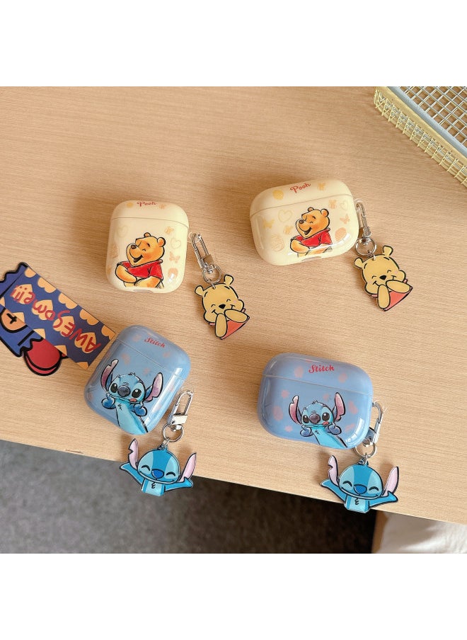 Generic - Japanese And Korean Cute Cartoon For Apple AirPods Pro Bluetooth Wireless 1/2/3 Generation Headphone Protective Cover Soft Case Applicable-Color:IMD Yellow Bee Bear-Applicable Model:AirPods 4 - Image 1