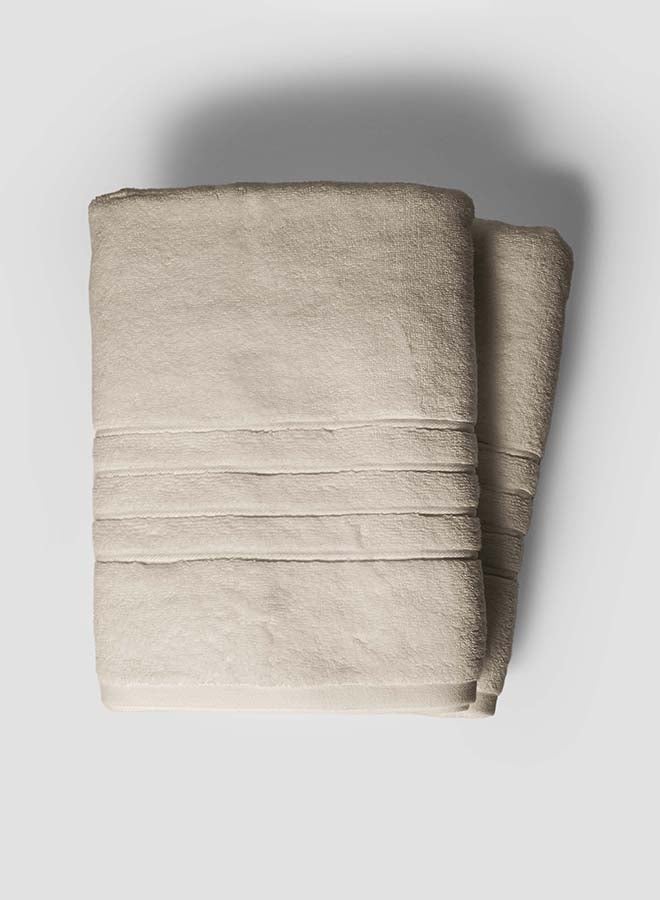 La'Marvel 2 Pieces Bath / Sheet / Pool Towel by La'Marvel, Cream 600 GSM 100% Cotton Plux Towels  - Image 4