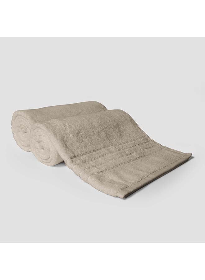 La'Marvel 2 Pieces Bath / Sheet / Pool Towel by La'Marvel, Cream 600 GSM 100% Cotton Plux Towels  - Image 3
