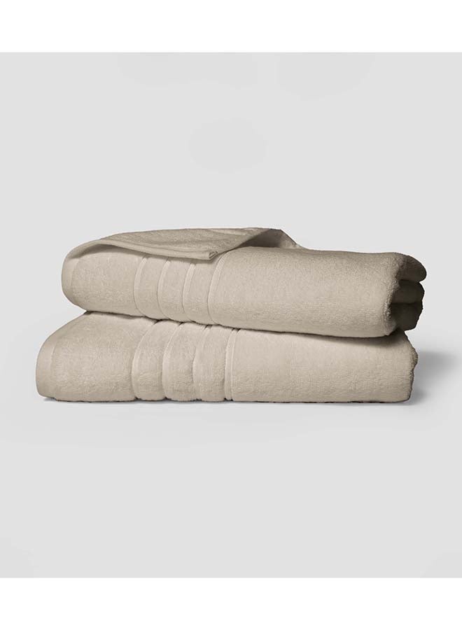 La'Marvel 2 Pieces Bath / Sheet / Pool Towel by La'Marvel, Cream 600 GSM 100% Cotton Plux Towels  - Image 2