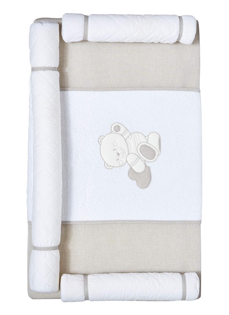cam - Baby Soft Changing Mat With Pocket To Fit On The Chest Of Drawers With Firm Support And Comfortable, Easy To Clean And Carry On The Go, Diaper Pad For Dresser From 0 To 11 Kg - Brown/White - Image 1
